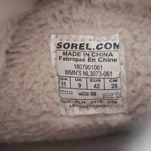 Sorel Women's Boots Size 11 Out N About Bootie Casual Gray Fur Suede Leather - Picture 6 of 7